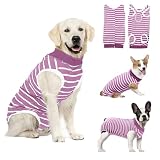 Peukialt 犬用 手術後服 犬術後ウェア 術後保護服 エリザベスカラーに代わる介護服 小型犬中型犬 メス オス兼用 避妊 離乳 傷舐め防止 傷口保護 皮膚保護術後服 犬介護服 排泄に影響しない 背部ボタンデザイン (ピンク, XL)