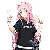 RUIBOCOS RUIBOCOS DARLING 02 (ZERO TWO) ゼロツー 印象Tシャツ 半ズボン コスプレ衣装 男女兼用 春夏服 (Tシャツ,XXL)