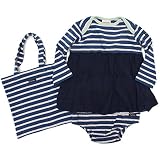 DENIM DUNGAREE ボーダーテンジク　ガールズ　BABY SET 24ONVオールドネイビー BS(80)
