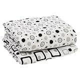 ジュダンジ (JuDanzy) おくるみ用 綿 100% モスリン ブランケット 2枚セット サイズ 115 cm x 115 cm 男女児兼用 （ブラック グレー）