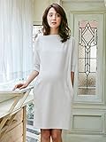 Angeliebe エンジェリーベ マタニティ ワンピース 授乳口付き ミラノリブ ボートネック ワンピ 妊婦服 産前 産後 お宮参り お呼ばれ 通勤 フリー ペール グレー 21904 219043