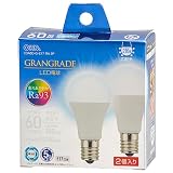 オーム電機 LED電球小形 E17 60形相当/60Ｗ相当 昼光色 Ra93高演色 密閉器具対応 断熱材施工器具対応 ミニクリプトン形 5年保証 2個入 LDA6D-G-E17 RA 2P 06-5568 OHM