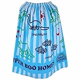 SUPER BOO HOMES 巻きタオル　ラップタオル 60cm丈 プールタオル 低学年 幼稚園 保育園　男の子 恐竜柄 fo-srap02 ブルー