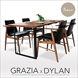ダイニングテーブルセット 5点 GRAZIAxDYLAN グラジアxディラン ダイニングセット 4人 無垢 無垢材 オーク材 オーク 北欧 アンティーク 北欧風 4人掛け 一枚板風 天然木 モダン おしゃれ