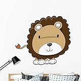 Brainy Little Baby Lion Wall Decal by Wallmonkeys Peel and Stick Graphic (48 in H x 37 in W) WM80361