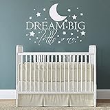 Wall Decal Decor Dream Big Little One with Stars Baby Nursery Wall Decal Sticker - Inspiring Words V