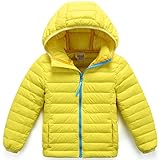 ZOEREA(ゾエレア)　子供ダウンジャケット　ベビー綿コート　フード付き　長袖パーカー　軽量ダウン　男の子用　女の子用　キッズジャケット　誕生日　秋冬　防寒 通学　綿服　ジャンパーキッズ　イエロー　