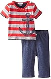 Petit Lem Baby-Boys Newborn Captain Graffiti 2 Piece Set Red/Navy 12 Months [並行輸入品]