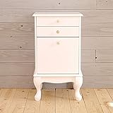 アンティーク風 40cm幅 3段チェスト 脚付き ホワイト 完成品