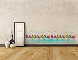 Let 's DIY underwater worldブルー海カラフルな漫画Fishesアートバスルーム装飾ホームデカール壁ステッカーアート子供部屋装飾