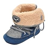 Nice Days（ナイス　ディズ） 【0-1歳】冬靴 ベビーシューズ ブーツ 新生児 男の子 紺色 可愛い 室内用 ソフトボトム 厚い もこもこ 保暖 防寒 (12CM)