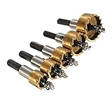 zmart チタンコート16 / 18.5/20/25 / 30mm 5本セット HSS ドリルビット 6角 メタル ウッド ホールソー