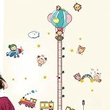 LingjunキュートキッズPVC壁高さ動物デカールアート装飾リムーバブル子供Studyroom寝室壁ステッカー子供高さチャートメジャーCare Growth LINGJUN