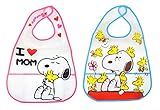 スヌーピー 赤ちゃん食事用エプロン[ビニールビブ] ２種セット（ハグ・＆ウッドストック） よだれかけ