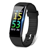 【令和最新版】 スマートウォッチ itDEAL 活動量計 心拍計測 歩数計 スマートブレスレット IP67完全防水 GPS運動記録 消費カロリー 睡眠検測 カラースクリーン 着信電話/SMS/Twitter/Line/アプリ通知 多機能健康管理 24時間自動計測 超長い待機時間 iOS/Android対応 (ブラック)