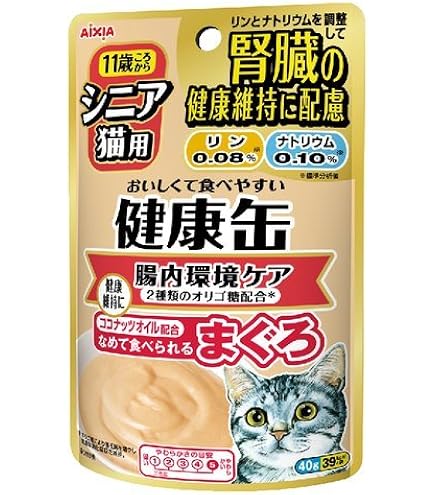 Amazon | アイシア 健康缶パウチ シニア猫用 腸内環境ケア 40g×12袋