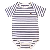 ホッペッタ プラス Hoppetta plus オーガニックコットンボディ半袖 80cm 杢パープル×キナリ 51314