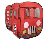 Large Red Fire Truck Pop-Up Play Tent - Fire Engine with Side Door Entrance for Boys or Girls for In