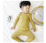 ディゾン(dizoon)無地 秋服 パジャマ キッズ 綿100％ 長袖 上下 男女兼用 男の人 女の人 子供ベビー服 総柄腹巻付き 6色 紺 青 灰 緑 ピンク イエロー ０-８歳