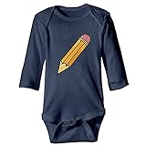 カッコいい ボーイとガール イラスト 色鉛筆 半袖ロンパース 100%綿 Navy Size 18 Months