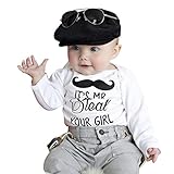 misaky Kid Boyプリント長袖ロンパースボディースーツベストTシャツ 70cm(Age:6M) ホワイト Misaky