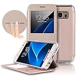 Galaxy S7 Case, G-CASE [New Sense] PU Leather with Hard PC Back Soft TPU Edge Built-in Stand Functio