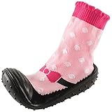 Luvable Friends Girls Rubber Grip Sole Socks Pink Shoe 6-12 Months [並行輸入品]