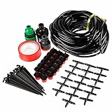 amzmonnsuta 15m 50ft ガーデニング植物マイクロ点滴灌漑システムパティオ霧化マイクロスプリンクラー冷却キット
