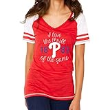 MLB Philadelphia Phillies女性のカラーブロックティー, Large , Red