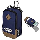 OUTDOOR PRODUCTS(アウトドアプロダクツ) カメラケース カメラポーチ04 ネイビー コンパクトカメラとスマートフォンを同時に収納 ダブルファスナー カラビナ付 ODCP04NV