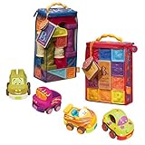 B. One Two Squeeze & Elemenosqueeze Blocks with Wheee-Is Vehicles by Toysmith