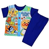 アスナロ（パジャマ・ルームウェア） 半袖パジャマ アンパンマン 子供 女の子 男の子 お着替え 寝間着90 ブルー