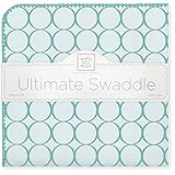 SwaddleDesigns Ultimate Receiving Blanket, Jewel Tone Mod Circles, Turquoise [並行輸入品]
