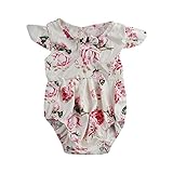 Lutents ベビー服 ロンパース カバーオール フリル袖 花柄 可愛い 女の子 カジュアル 快適 着心地良い 歩行服 パジャマ 新生児 出産祝いプレゼント