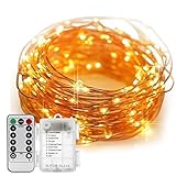 イルミネーションライト led イルミネーション 電池式 クリスマス 飾りライト 10m電球数100 ストリングライト フェアリーライト 点滅ライト 銅線 ワイヤーライト アウトドア 室内 室外 リモ