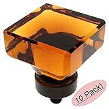 Cosmas 6377orb-aオイルはブロンズ正方形ノブwith Amberガラス 6377ORB-A - 10 Pack