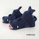 ポプキンズ サメ 足型入りPOP UPソックス 9-12cm ネイビー