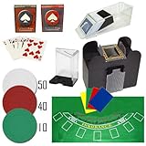 TMG プロフェッショナル カジノスタイル デラックス 4デッキ ブラックジャックセット ボーナス 100 ポーカーチップ付き