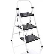 『新品】脚立3段 家庭用はしご 折りたたみ ハシゴステップ　軽量安全 Amazon.co.jp: 脚立 3段 折りたたみ はしご 手すり付き脚立