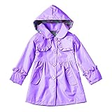 Mingaoガールズドレスコートフラワーフード付きウィンドブレーカープリンセスOutdoors 2 – 7歳 US サイズ: M カラー: パープル