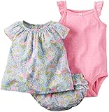 カーターズ ロンパース carter's 2016年春夏新作 女の子用黄色xピンク花柄半袖チュニックxフリル付きブルマお出かけ用豪華上下3点セット (18... [並行輸入品]