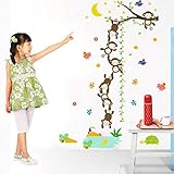 ZooArts ウォールステッカー 壁の装飾 ウォールペーパー 可愛い 小猿 捞月 小鳥 蝶々 自然 子供身長計 子供部屋 幼稚園 保育所 環境保護 おしゃれ はがせる インテリア雑貨 賃貸OK