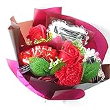 母の日のプレゼント 母の日 花 ギフト プレゼント 花 誕生日プレゼント女性 プレゼント ソープフラワー フレグランス フラワー 造花 (シャボンとバルーン赤系ブーケ)
