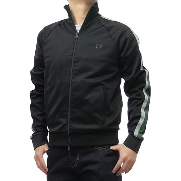 FRED PERRY フレットペリートラック ジャケットブラック FRED PERRY / フレッドペリー 別注 ニット トラック ジャケット