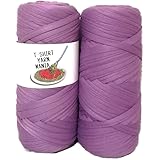 T-SHIRT YARN MANIA Tシャツヤーンマニア Tシャツヤーン 約50ｍ T-SHIRT YARN ファブリックヤーン 手芸 ハンドメイド 糸 2玉セット (くすみパープル)