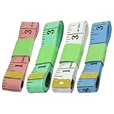 uxcell ソフト巻尺　159.5 X 2CM　ブルー　グリーン　レッド　ホワイト 1.5M　ブラック ガラス繊維　金属　4個入り