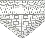 American Baby Company 100% Cotton Percale Fitted Portable/Mini Crib Sheet, Gray Lattice by American 