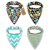 iZiv 4枚ベビービブ【食事用スタイ】防水よだれかけベビー0-2歳（カラー4）