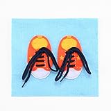 靴紐が結べるようになるフェルト知育玩具 手作りフェルト教材【ひもとおし　靴ひもとおし】 日本製 fe-himosh-a