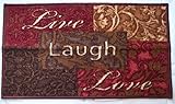 Mainstays Live, Laugh, Love Low Profile Accent Rug, Skid Resistant, 17.3" x 30.3" [並行輸入品]